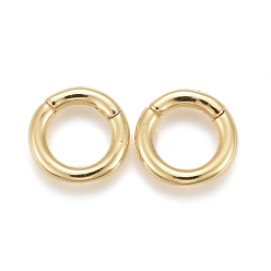 Real 18K Gold Plated Brass Twister Clasps, Long-Lasting Plated, Ring, Real 18K Gold Plated, 10x2mm, Inner Diameter: 6.5mm