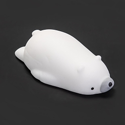 White Polar Bear Shape Stress Toy, Funny Fidget Sensory Toy, for Stress Anxiety Relief, White, 65x33x19mm