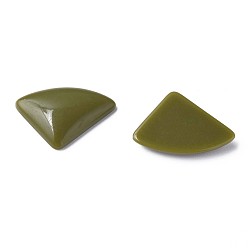 Vert Olive Foncé Cabochons acryliques opaques, triangle, vert olive foncé, 19.5x28x5mm, environ354 pcs / 500 g