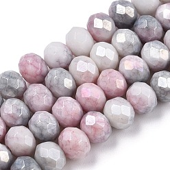 Medium Orchid Faceted Electroplated Glass Beads Strands, AB Color Plated, Abacus, Medium Orchid, 6x5mm, Hole: 1.2mm, about 88~89pcs/strand, 17.05 inch~17.32 inch(43.3~44cm)