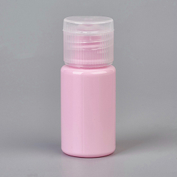 Pink 10ml Macaron Color PET Plastic Empty Flip Cap Bottles, with PP Plastic Lids, for Travel Liquid Cosmetic Sample Storage, Pink, 5.7x2.3cm, Capacity: 10ml(0.34 fl. oz)