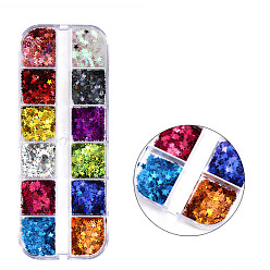 Star Nail Art Glitter Sequins, Manicure Decorations, for Slime Jewelry Making, Star Pattern, Box: 128x52mm