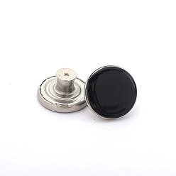 Noir Épingles à boutons en alliage pour jeans, boutons nautiques, accessoires du vêtement, noir, 20mm