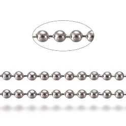 Stainless Steel Color 304 Stainless Steel Ball Chains, with Card Paper, Stainless Steel Color, 1.6mm