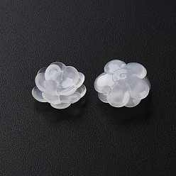 Creamy White Plastic Beads, Flower, Creamy White, 13x13x5.5~6.5mm, Hole: 1~1.4mm