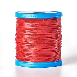 Red Round Waxed Cords, Micro Macrame Cord, Polyester Leather Sewing Thread, for Bracelets Making, Beading, Crafting, Bookbinding , Red, 1mm, about 87.48 yards(80m)/roll