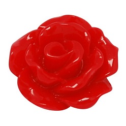 Rouge Cabochons en résine opaque, fleur, rouge, 10x4mm