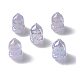 Chardon Placage uv perles acryliques irisées arc-en-ciel, dinosaure, chardon, 22x15x20.5mm, Trou: 3.5mm
