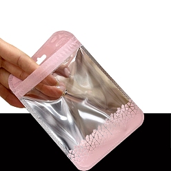 Pink 50 Sacs cadeaux rectangulaires en plastique à fermeture éclair, Pochettes d'emballage refermables auto-scellantes pour le stockage de montres porte-clés stylo, rose, 11x7 cm