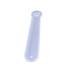 Blanco Moldes de silicona, moldes de resina, para resina uv, fabricación de joyas de resina epoxi, marcador con huellas de pata de gato, blanco, 14.4x2.5 cm