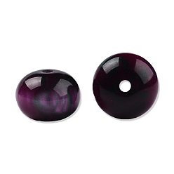 Фиолетовый Бусины из cмолы, имитация драгоценных камней, плоско-круглые, фиолетовые, 16x11 мм, отверстие : 2.1~2.3 мм