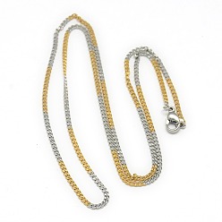 Color mezclado Collares de cadena trenzados de acero inoxidable unisex 201 de moda, con cierre de langosta, color mezclado, 19.88 pulgada (50.5 cm)
