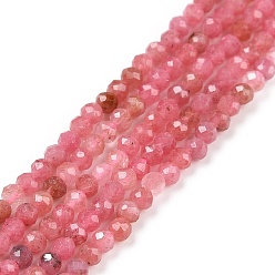 Rhodonite Natural Rhodonite Beads Strands, Faceted, Round, 2mm, Hole: 0.3mm, about 189pcs/strand, 15.55 inch(39.5cm)
