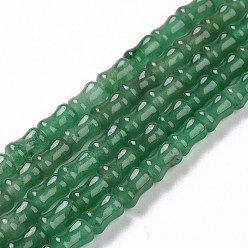 Зеленый Авантюрин Естественный зеленый авантюрин бисер нитей, бамбуковую палку, 9.5~10x6~6.5 мм, отверстие : 1.4 мм, около 39 шт / нитка, 14.96 дюйм (38 см)
