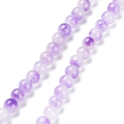 Фиолетовый Граненые окрашенные натуральные белые нефритовые нити из бисера, круглые, фиолетовые, 8 мм, отверстие : 1 мм, около 47 шт / нитка, 14.29'' (36.3 см)