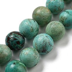 Peruvian Turquoise(Jasper) Brins de perles de turquoise péruvienne naturelle (jaspe), Grade a, ronde, 10mm, Trou: 1mm, Environ 41 pcs/chapelet, 15.59'' (39.6 cm)