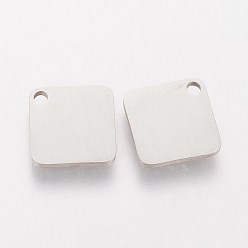 Stainless Steel Color 304 Stainless Steel Charms, Rhombus, Stainless Steel Color, 10x1mm