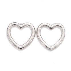 Серебро Соединительные колечки тибетского стиля, сердце, без кадмия и без свинца, серебряные, 10x10x1 мм