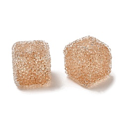 Peru Resin Beads, with Rhinestone, Drusy Cube, Peru, 16x16x16mm, Hole: 3.6mm