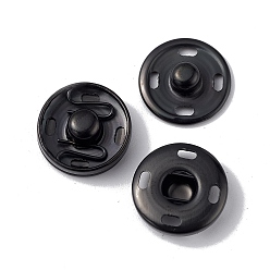Electrophoresis Black 202 Stainless Steel Snap Buttons, Garment Buttons, Sewing Accessories, Electrophoresis Black, 15x5.5mm