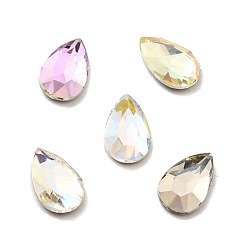 Color mezclado K 9 cabujones de diamantes de imitación de cristal, espalda y espalda planas, facetados, lágrima, color mezclado, 10x6.4x3 mm