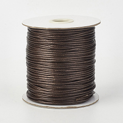Coconut Brown Eco-Friendly Korean Waxed Polyester Cord, Coconut Brown, 3mm, about 41.01~41.56 Yards(37.5~38m)/Roll