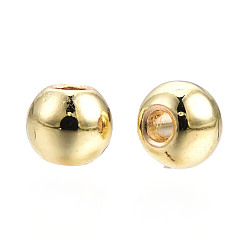 Light Gold Abalorios de aleación, sin cadmio y níque y plomo, rondo, la luz de oro, 5x4 mm, agujero: 1.6 mm