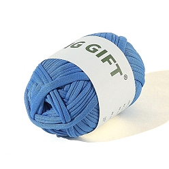 Aciano Azul Hilo de tela de poliéster, para tejer hilo grueso a mano, hilado de tela de ganchillo, azul aciano, 5 mm, aproximadamente 32.81 yardas (30 m) / madeja
