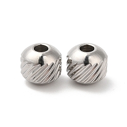 Stainless Steel Color 304 Stainless Steel Bead, Round, Stainless Steel Color, 6mm, Hole: 2mm