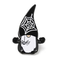 Spider Halloween Theme Alloy Enamel Brooch, Dwarf Pin for Backpack Clothes, Spider, 30x19x1.5mm