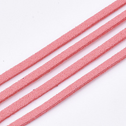 Light Coral Faux Suede Cord, Faux Suede Lace, Light Coral, 2.5~2.8x1.5mm, about 1.09 yards(1m)/strand