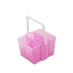 Бледно-Розовый Пластиковый съемный корпус ручки для стирки, ведро для мытья кистей, художественные принадлежности для рисования домашняя школа, прямоугольные, розовый жемчуг, 14x12.8x9.5 см
