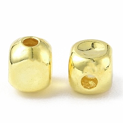 Real 18K Gold Plated Brass Beads, Cube, Real 18K Gold Plated, 3x3x4mm, Hole: 1mm