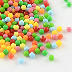 Color mezclado Granos de acrílico redondas, perlas sin perforar / sin orificios, color mezclado, 4 mm, sobre 10000 unidades / bolsa
