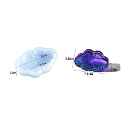 Cloud Moules en silicone bricolage porte-carte de visite, moules de résine, pour la résine UV, fabrication de bijoux en résine époxy, nuage, 52x86x23mm, diamètre intérieur: 38x71x20 mm