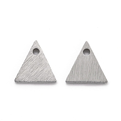 Stainless Steel Color 304 Stainless Steel Pendants, Stamping Blank Tag, Laser Cut, Double Side Drawbench Effect, Triangle, Stainless Steel Color, 6x6x1mm, Hole: 0.6mm