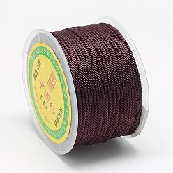 Coconut Brown Nylon Threads, Milan Cords/Twisted Cords, Coconut Brown, 1.5~2mm, about 54.68 yards(50m)/roll