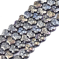 Negro Cuentas de perlas de imitación de plástico abs, color de ab chapado, mariposa, negro, 9~10x12~12.5x3.5~4 mm, agujero: 0.9 mm, sobre 45 unidades / cadena, 16.14 pulgada (41 cm)