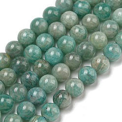 Amazonite Natural Amazonite Beads Strands, Round, Grade AB, 6mm, Hole: 0.8mm, about 62~64pcs/strand, 15.04 inch(38.2cm)