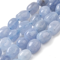Bleu Acier Clair Malaisie naturelles perles de jade brins, facette, ovale, teint et chauffé, bleu acier clair, 10.5~13x8.5~10x7~10mm, Trou: 1.2mm, Environ 31~32 pcs/chapelet, 14.57''~15.16'' (37~38.5 cm)