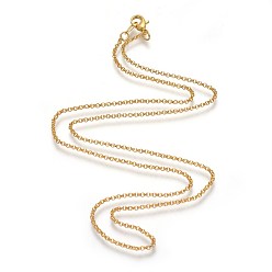 Golden Brass Chain Necklaces, Golden, 18.8 inch, 1.6mm