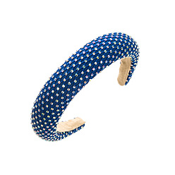 Azul Bandas para el cabello de esponja con diamantes de imitación completos, Accesorios para el cabello de tela ancha para mujeres y niñas., azul, 170x150 mm