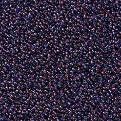 (381) Inside Color Aqua/Oxblood Lined TOHO Round Seed Beads, Japanese Seed Beads, (381) Inside Color Aqua/Oxblood Lined, 11/0, 2.2mm, Hole: 0.8mm, about 5555pcs/50g