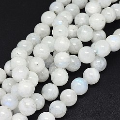 Rainbow Moonstone Brins de perles de pierre de lune arc-en-ciel naturel, ronde, 11~11.5mm, Trou: 0.8~1mm, Environ 33 pcs/chapelet, 15.3~15.7 pouce (39~40 cm)