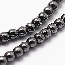 Non-magnetic Hematite Grade AB Non-magnetic Synthetic Hematite Beads Strands, Round, 2mm, Hole: 0.8mm, 1mm, about 211pcs/strand, 15.7 inch
