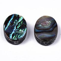 Colorful Natural Abalone Shell/Paua Shell Beads, Oval, Colorful, 14.5x10.5x3.5mm, Hole: 1mm