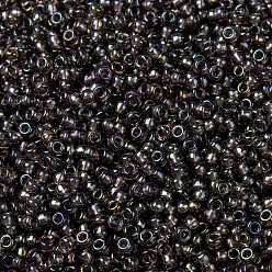 (RR1836) Sparkling Lined Smoky Amethyst AB MIYUKI Round Rocailles Beads, Japanese Seed Beads, (RR1836) Sparkling Lined Smoky Amethyst AB, 8/0, 3mm, Hole: 1mm, about 422~455pcs/bottle, 10g/bottle