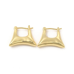 Oro Pendientes de aro con forma de bolsa de latón para mujer., dorado, 16.5x19x5 mm, pin: 0.8 mm
