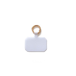 White Cloth Mobile Phone Lanyard Patch, with Metal Clasp, Phone Strap Connector Replacement Part Tether Tab for Cell Phone Safety, White, 5.8x3.9cm