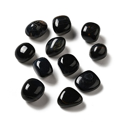 Alice Blue Natural Tiger Eye Beads, Tumbled Stone, Healing Stones for 7 Chakras Balancing, Crystal Therapy, Meditation, Reiki, Vase Filler Gems, No Hole/Undrilled, Nuggets, Alice Blue, 17~30x15~27x8~22mm